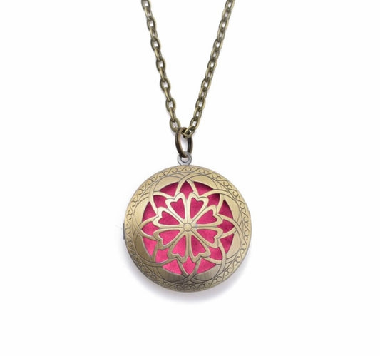 Brand New Antiqued Bronze Aromatherapy Diffuser Scent Locket Necklace with Mini Scent